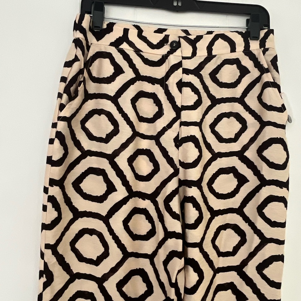 NWOT Sincerely Jules Black & Cream Geometric Wide Leg PantS Trousers Size Large - Picture 2 of 12